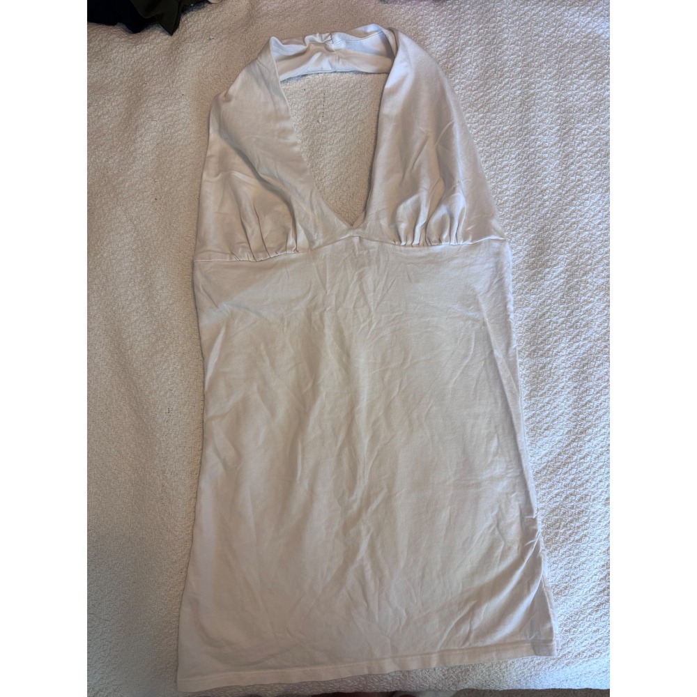 Victoria's Secret Bra Tops White Halter V-Neck Built-in Shelf Bra Tank Medium